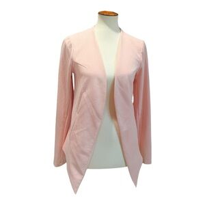 BCBGeneration Pink Open Front Blazer, Asymmetrical Hem, Size S